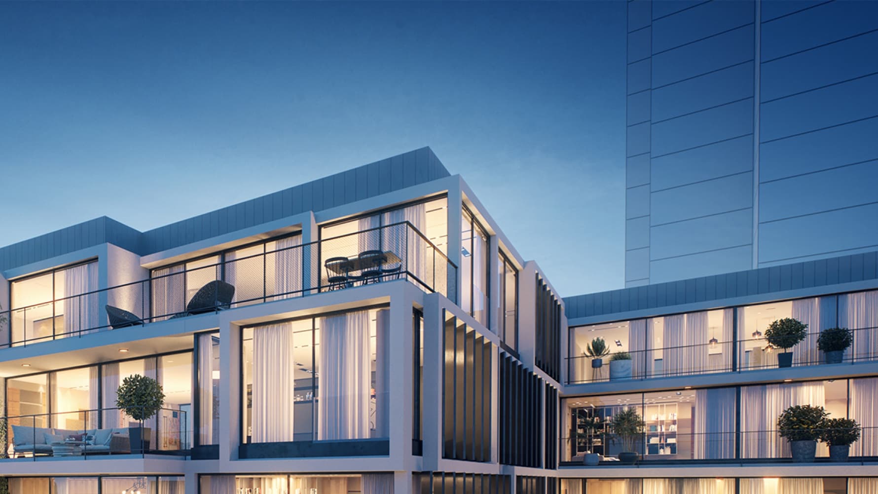 Basel 5 Star — the building at dusk